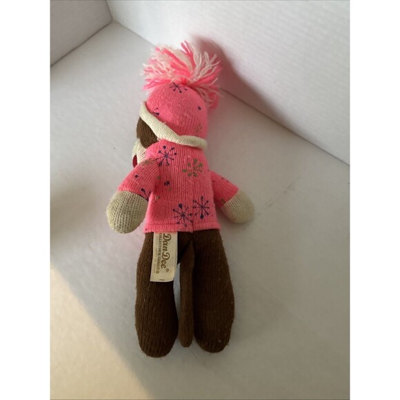 Dan Dee Collectors Choice Holiday Winter Sock Monkey Plush Animal 12" Pink - Picture 5 of 7